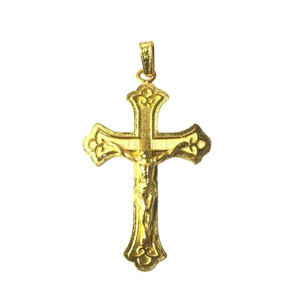 Vintage 22k Yellow Gold Crucifix Cross Pendant - image 3