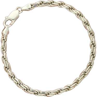 Sterling Silver Italy 4Mm Rope Chain Bracelet Siz… - image 1