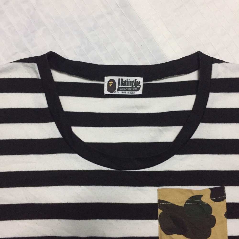 Bape 1st Camo Striped Pocket Tee - image 11