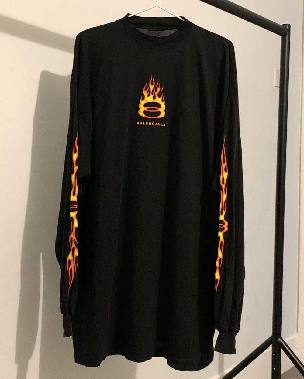 Balenciaga Burning Unity Long Sleeve T-Shirt Size… - image 1