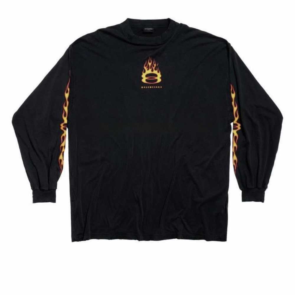 Balenciaga Burning Unity Long Sleeve T-Shirt Size… - image 2