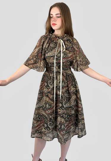 70's Vintage Fiona Dresses Brown Floral Ladies Dre