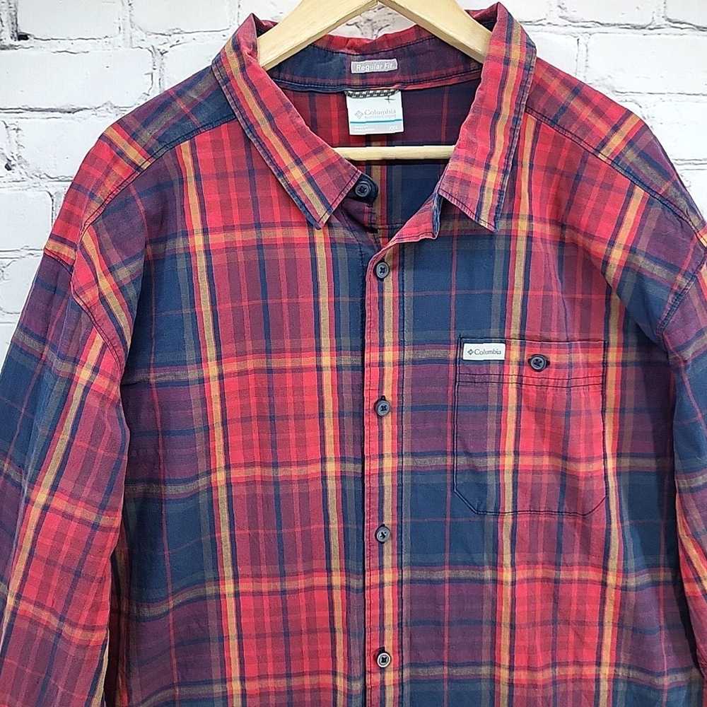 Vintage Red Plaid Long Sleeve Button Up Columbia … - image 2