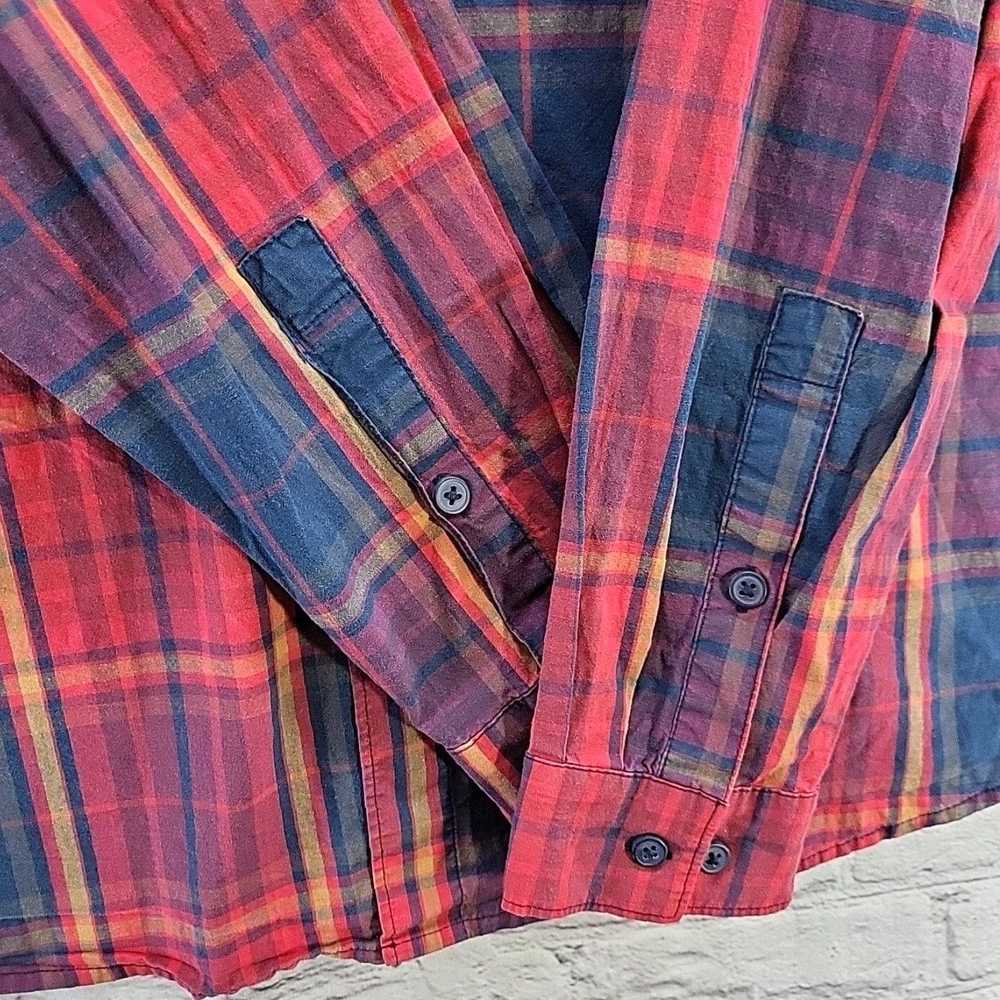 Vintage Red Plaid Long Sleeve Button Up Columbia … - image 4