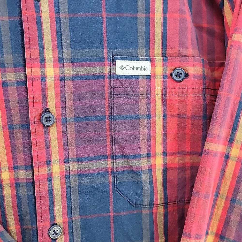 Vintage Red Plaid Long Sleeve Button Up Columbia … - image 5