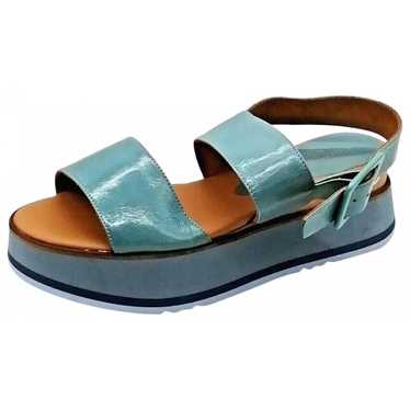 Paloma Barcelo Espadrille Platform Blue & Tan Sandal Slides online Sz 36