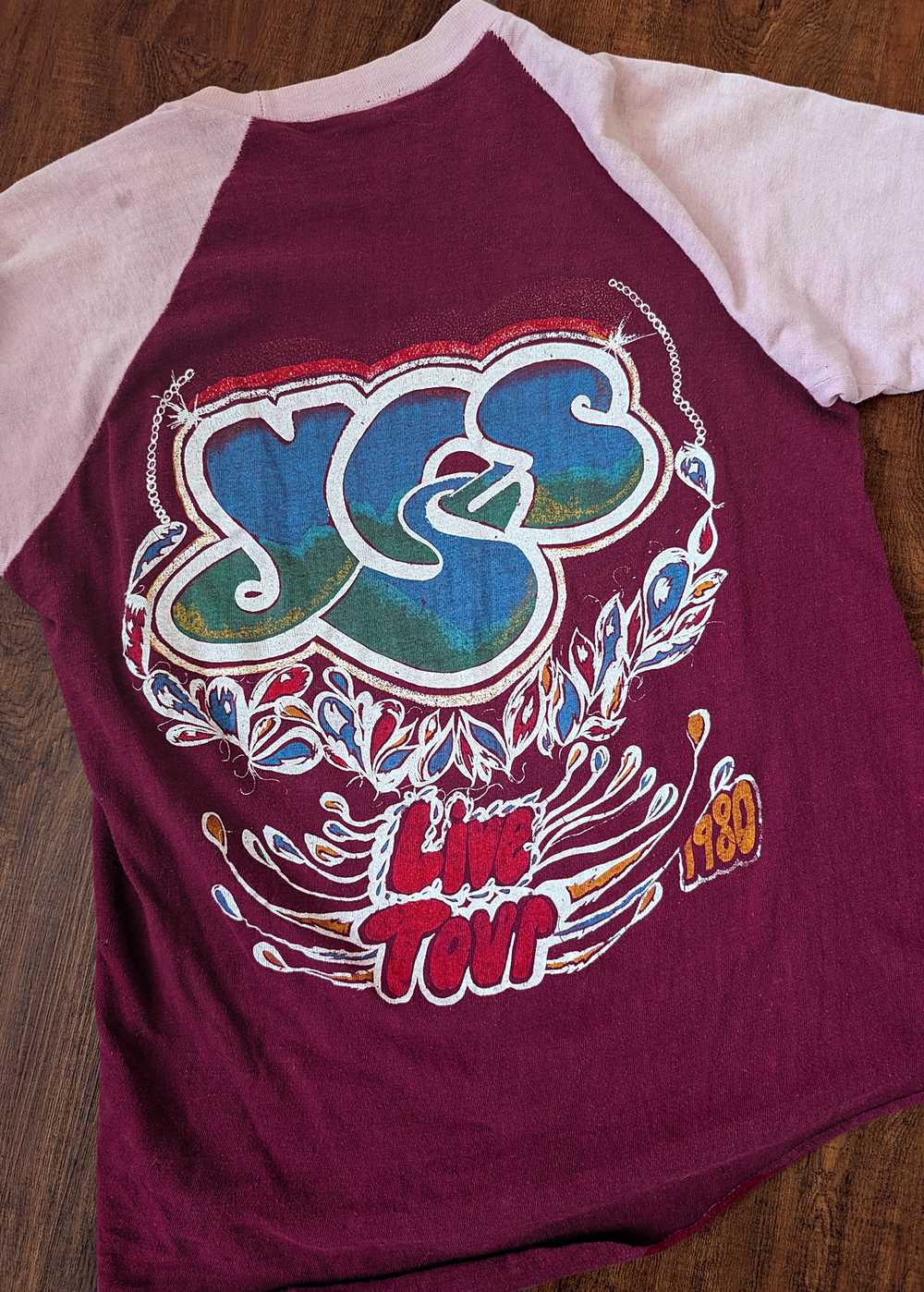 Vintage Yes Live Tour 1980 Raglan Tee - image 7