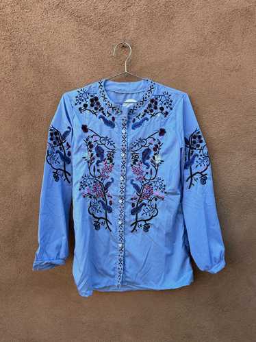 Embroidered Periwinkle Blouse