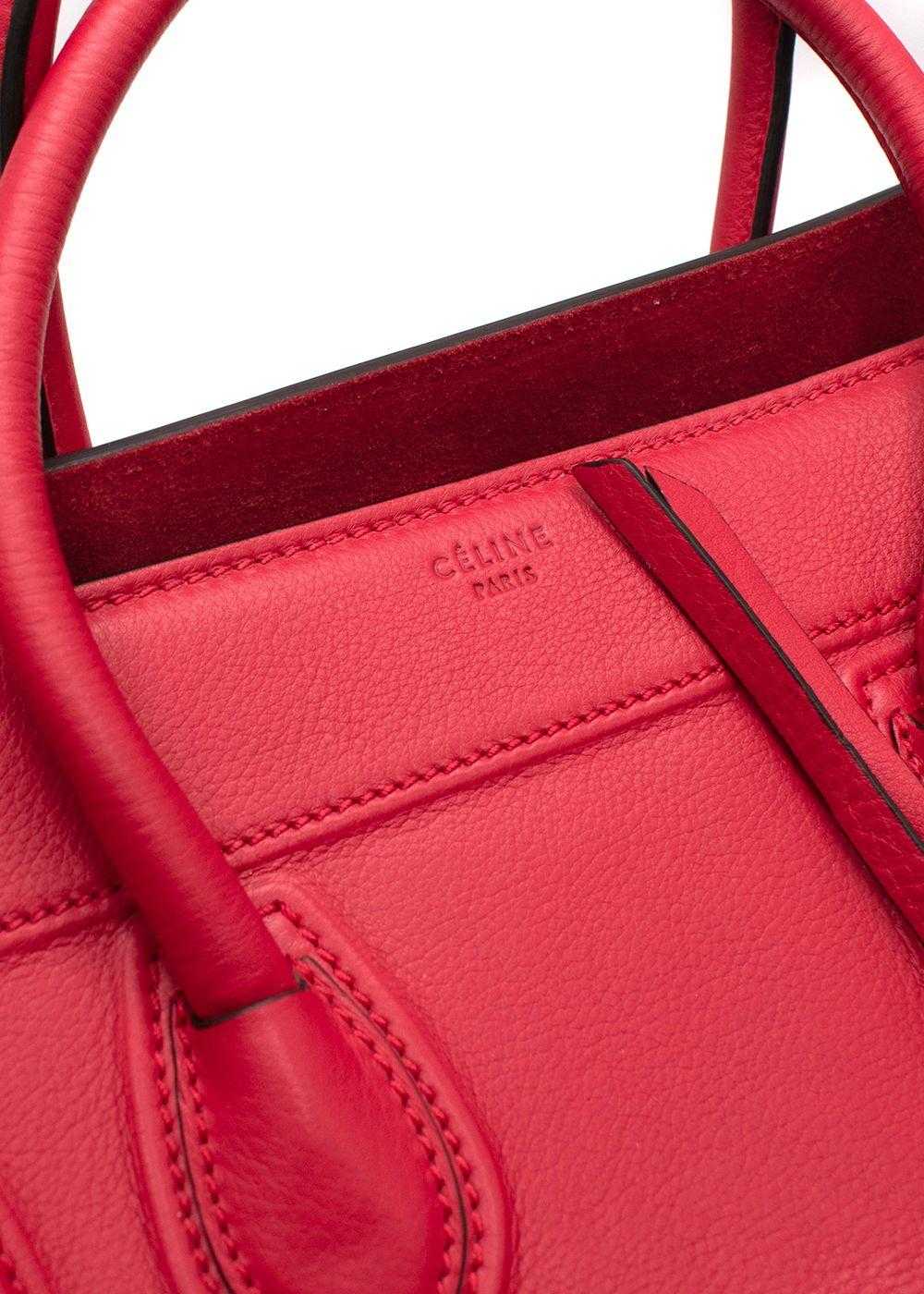 Managed by hewi Celine Red Calfskin Luggage Tote - image 9