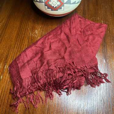 Other Maroon Extra Wide Fringe Long Lightweight S… - image 1