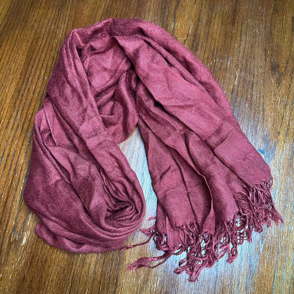 Other Maroon Extra Wide Fringe Long Lightweight S… - image 2