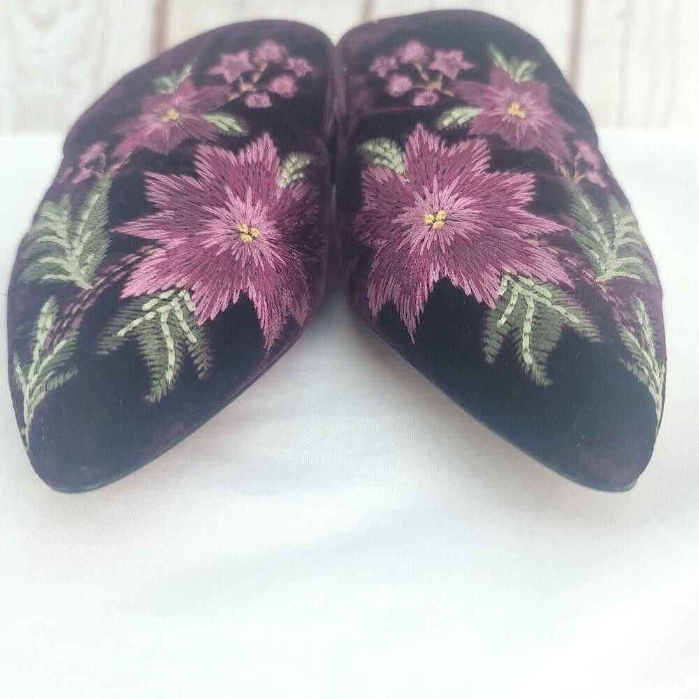 Designer Sam Edelman Black Pink Floral Bordeaux V… - image 3