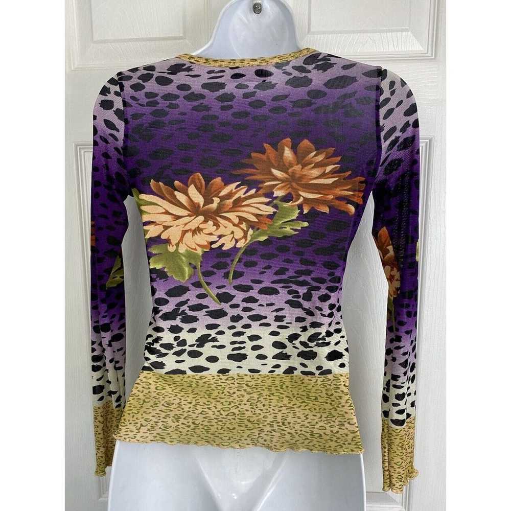 Other VTG KOKOMO Long Sleeve Mesh Top Floral Sequ… - image 6