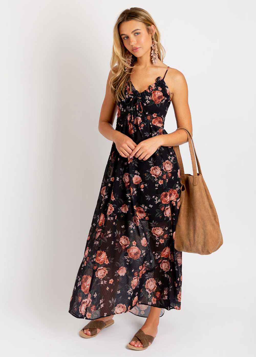 Joyfolie Kilah Dress in Black Floral - image 3