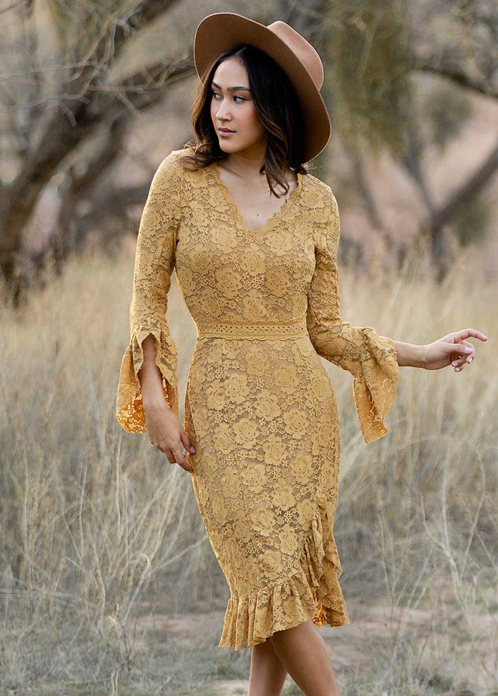 Joyfolie Zena Dress in Honey - image 1