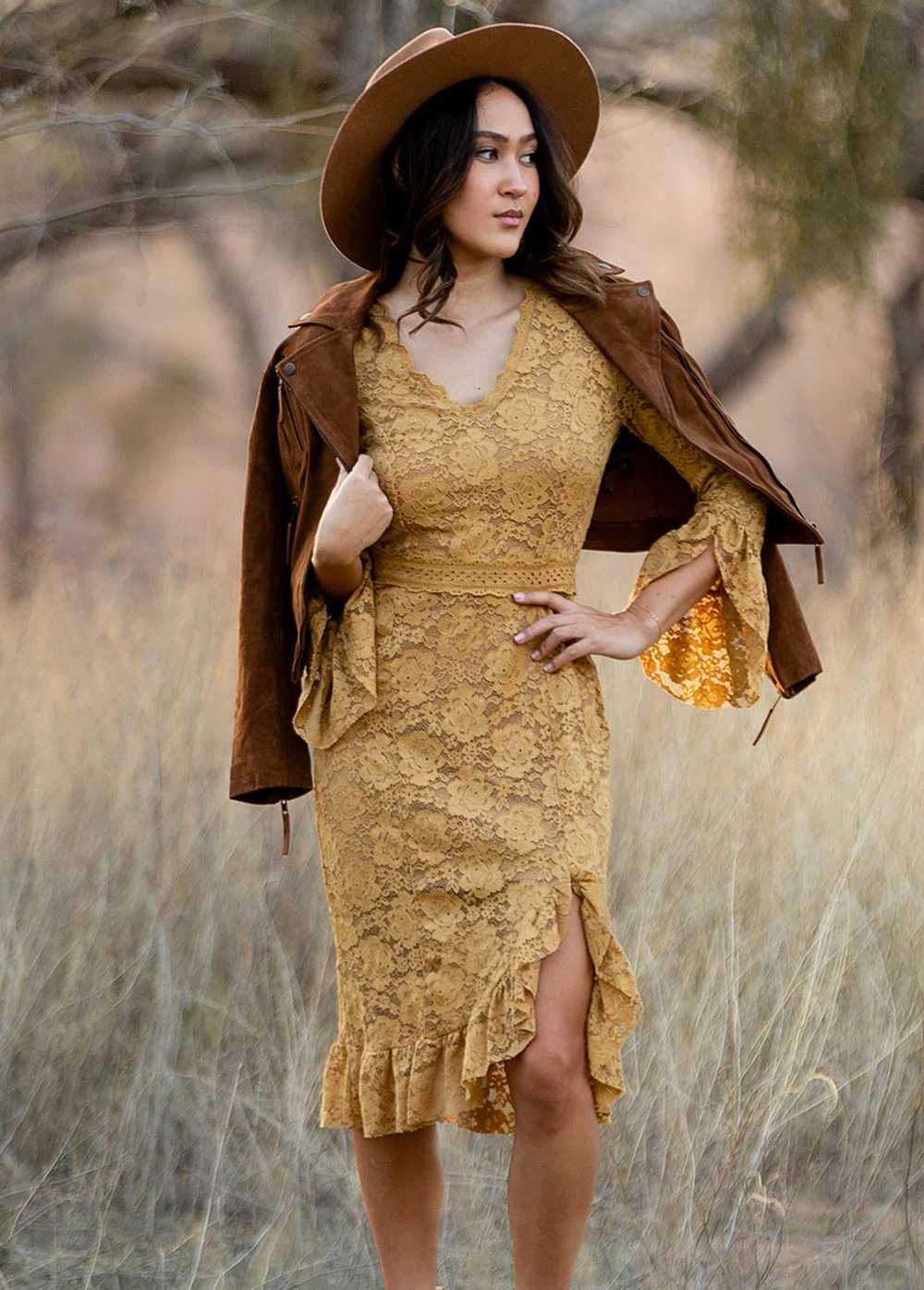 Joyfolie Zena Dress in Honey - image 2