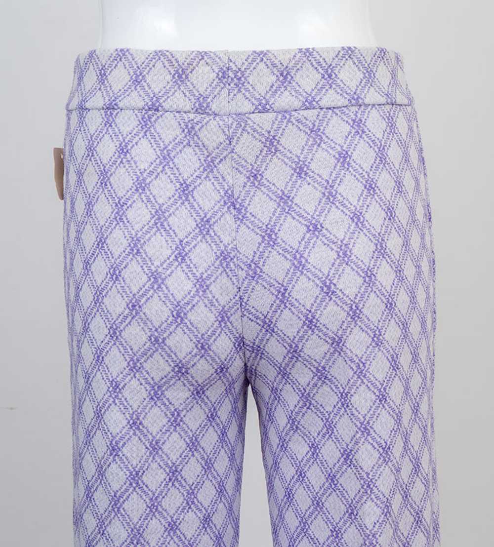 1970s Stretch Knit Plaid Flares - image 3