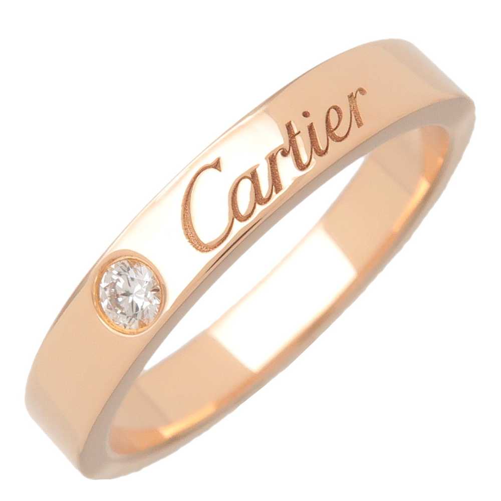 Cartier Engraved 1P Diamond Ring K18PG 750PG Rose… - image 1