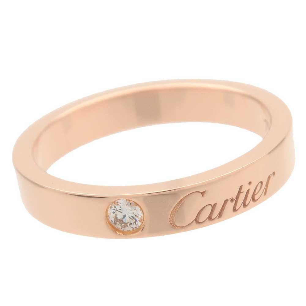 Cartier Engraved 1P Diamond Ring K18PG 750PG Rose… - image 5