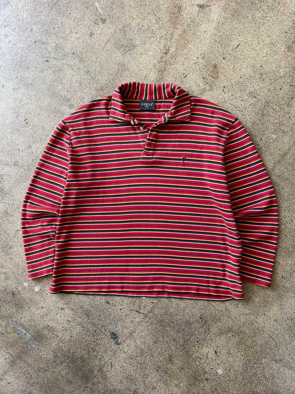 1990s Guess Striped Polo - image 1