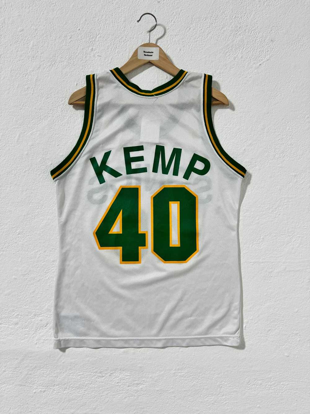 Seattle Supersonics Shawn Kemp Jersey White Sz. M… - image 5