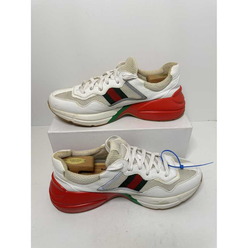 Gucci Rhyton leather low trainers - image 2