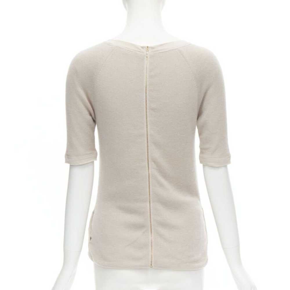 Chloe CHLOE Perle beige cashmere silk gold zip ba… - image 5