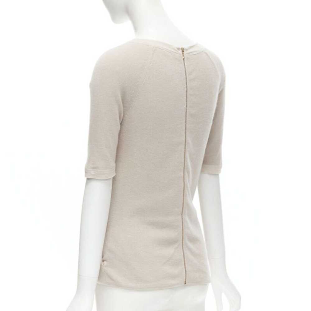 Chloe CHLOE Perle beige cashmere silk gold zip ba… - image 6