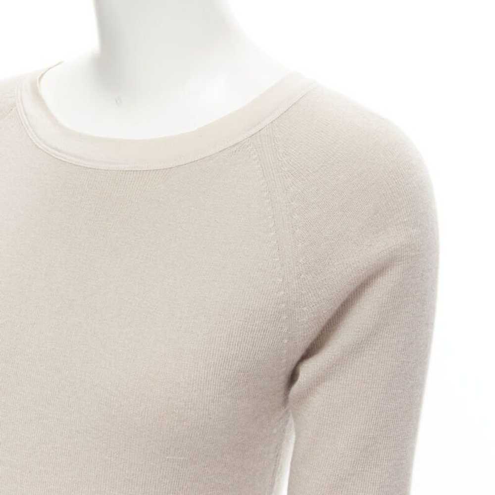 Chloe CHLOE Perle beige cashmere silk gold zip ba… - image 7