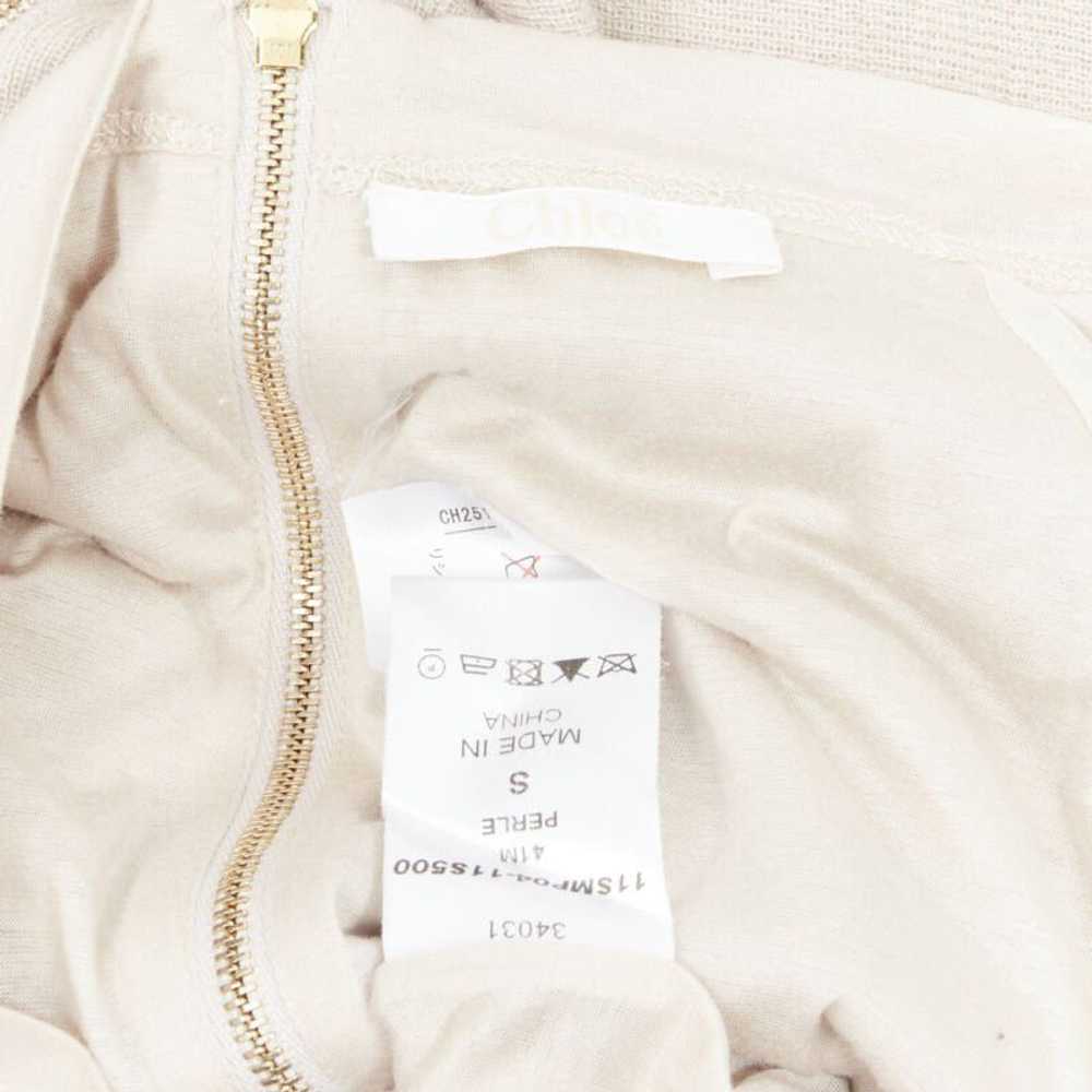 Chloe CHLOE Perle beige cashmere silk gold zip ba… - image 9