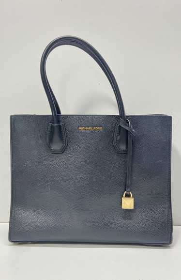 Michael Kors Mercer Black Pebbled Leather Accordio