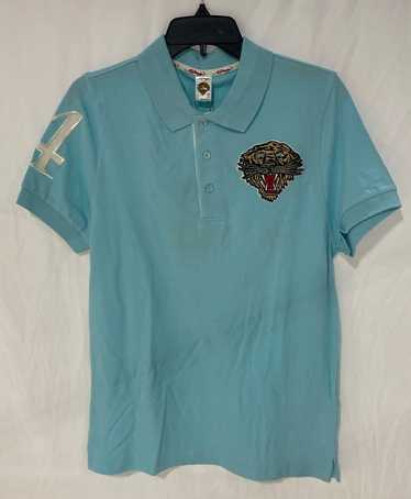 NWT Ed Hardy Mens Blue Cotton Short Sleeve Pique N