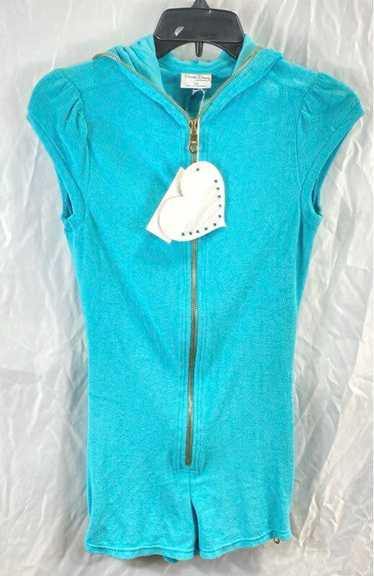 NWT Beach Bunny Womens Aqua Short Sleeve Hooded Fu