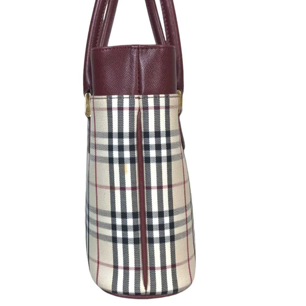 BURBERRY Handbag canvas Beige wine red Tote Bag N… - image 6