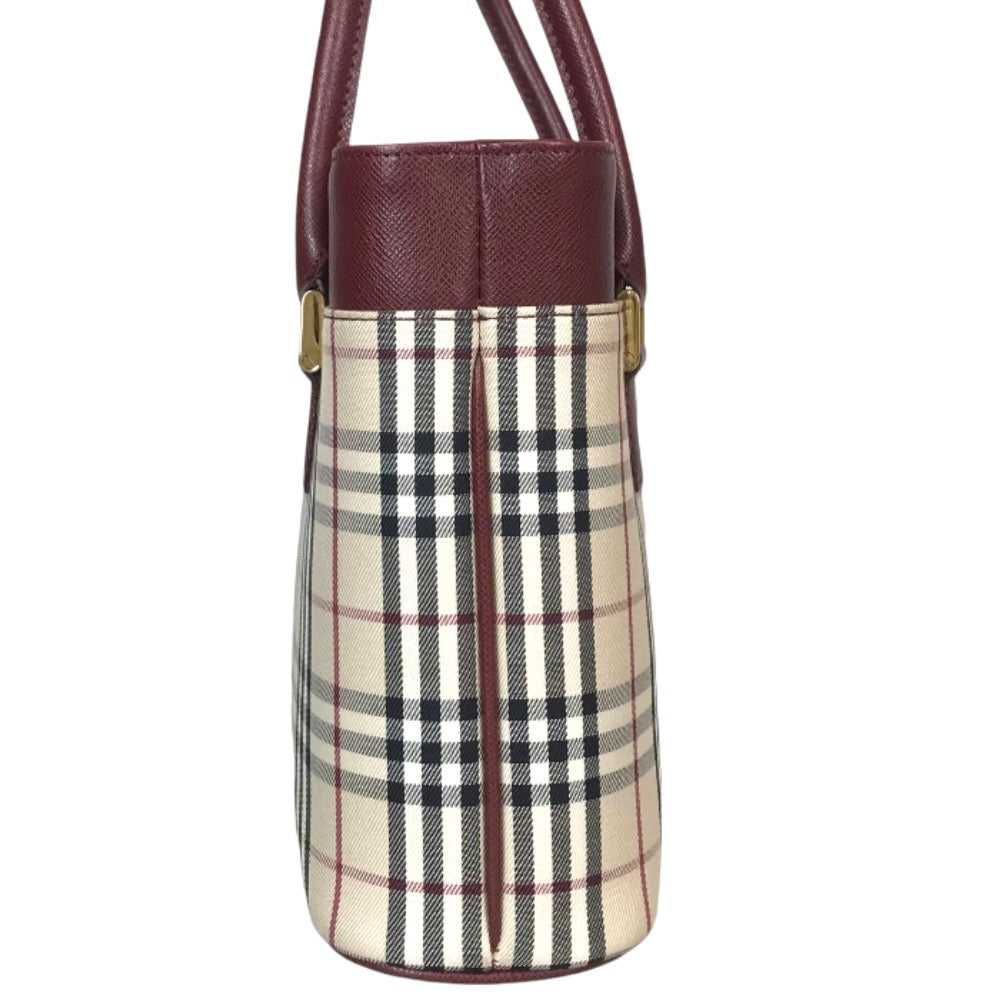 BURBERRY Handbag canvas Beige wine red Tote Bag N… - image 7