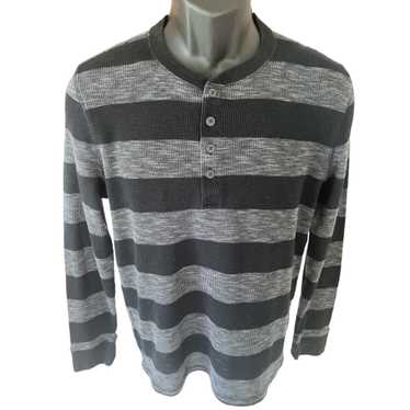 Express Men's Black and Gray Stripe Long Sleeve W… - image 1