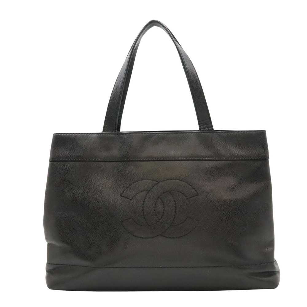 Chanel Logo Cc Black Leather Shoulder Bag (Pre-Ow… - image 1