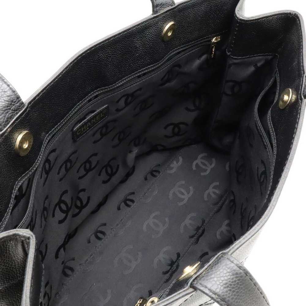 Chanel Logo Cc Black Leather Shoulder Bag (Pre-Ow… - image 6