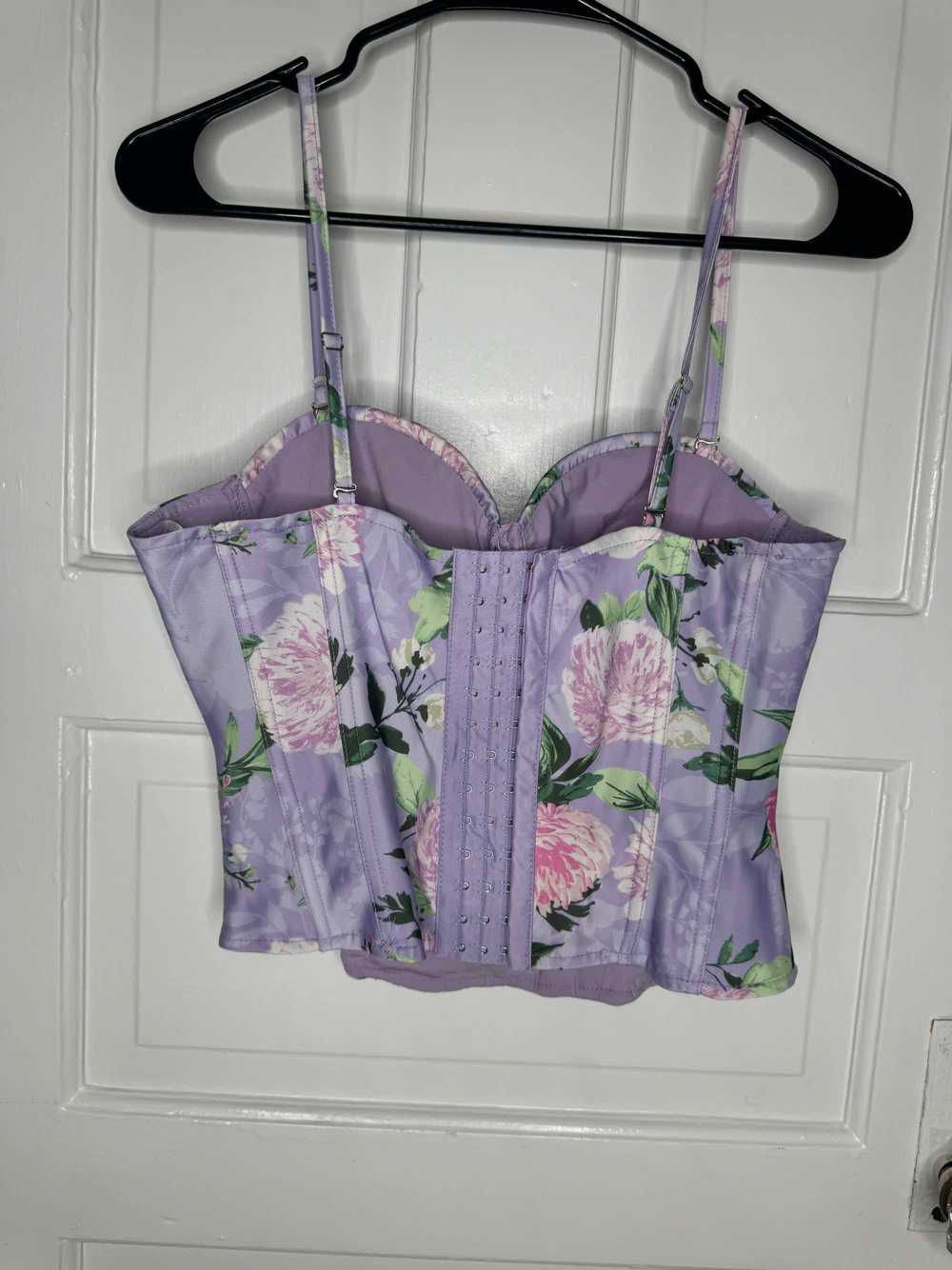 Raveival JLuxeLabel Lavender Floral Boned Corset - image 4