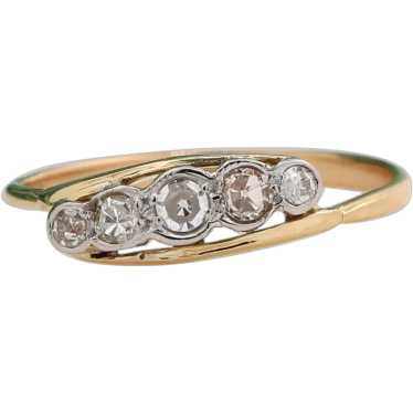 5-Stone Diamond Swirl Band Ring 18K Gold 0.20 TW R