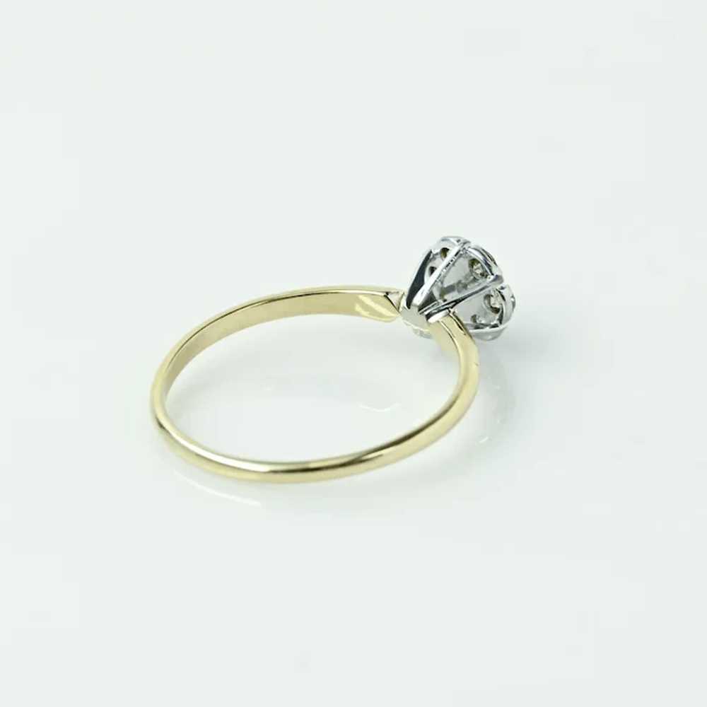 Diamond Cluster "Solitaire" Yellow Gold Ring - image 6