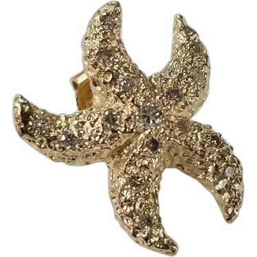 14 Karat Yellow Gold Diamond "Starfish" Earrings - image 1