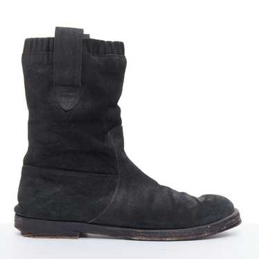 Balenciaga BALENCIAGA black distressed suede leat… - image 1