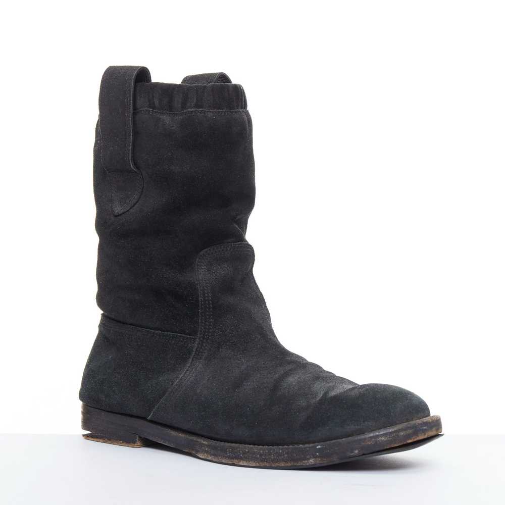 Balenciaga BALENCIAGA black distressed suede leat… - image 2