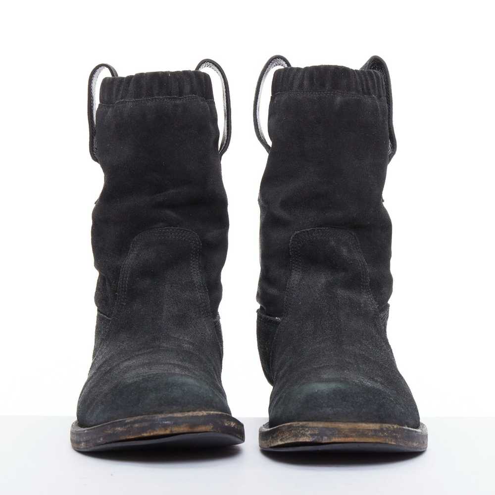 Balenciaga BALENCIAGA black distressed suede leat… - image 3