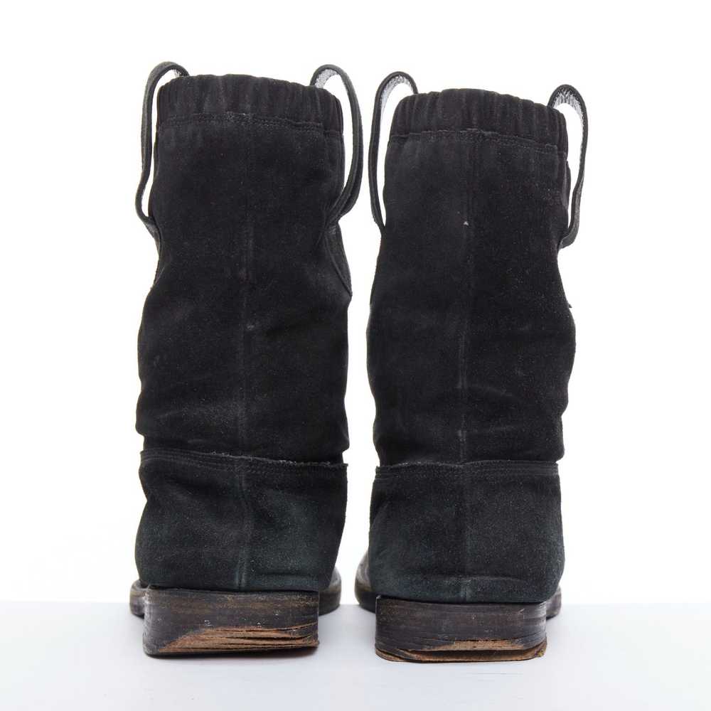 Balenciaga BALENCIAGA black distressed suede leat… - image 5