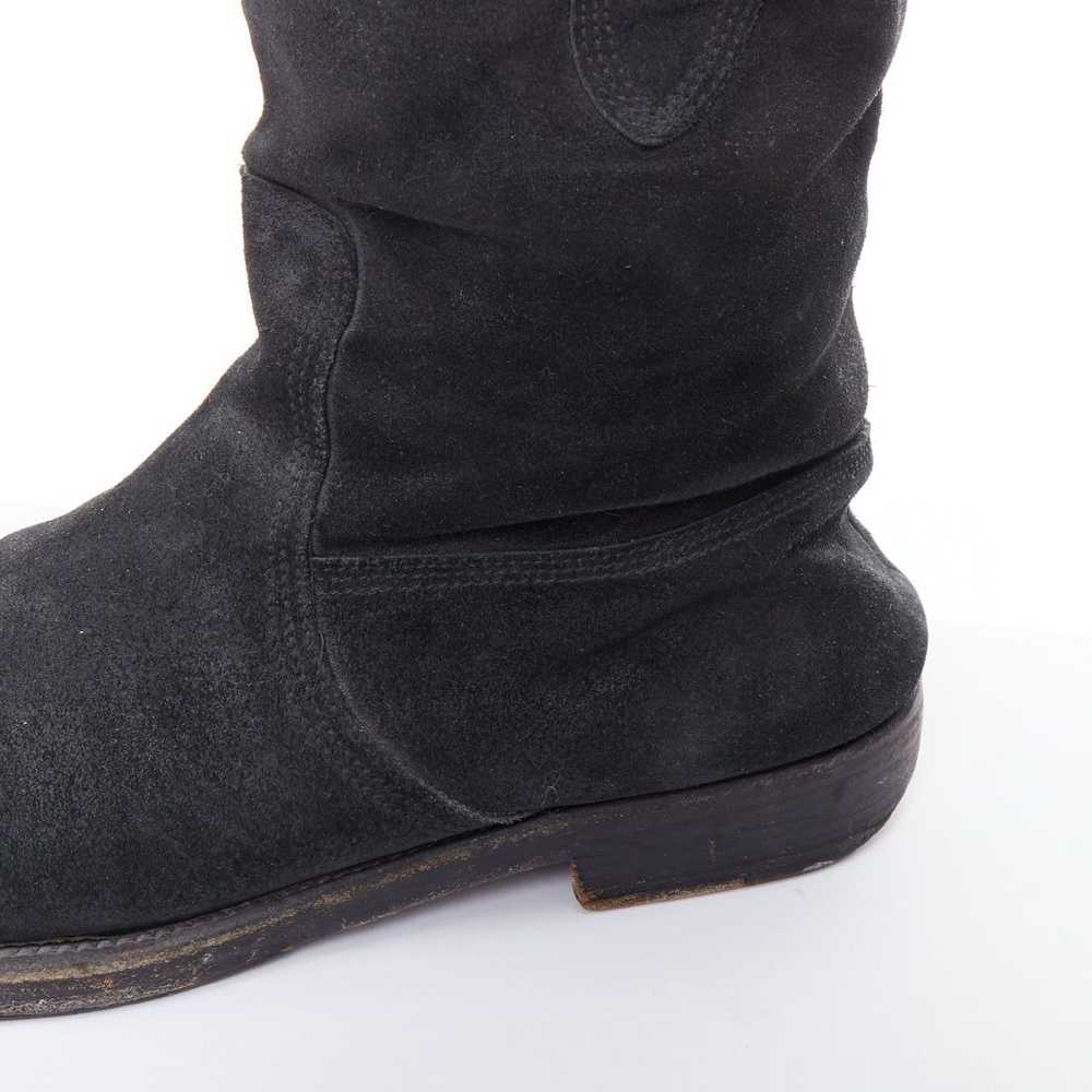 Balenciaga BALENCIAGA black distressed suede leat… - image 8