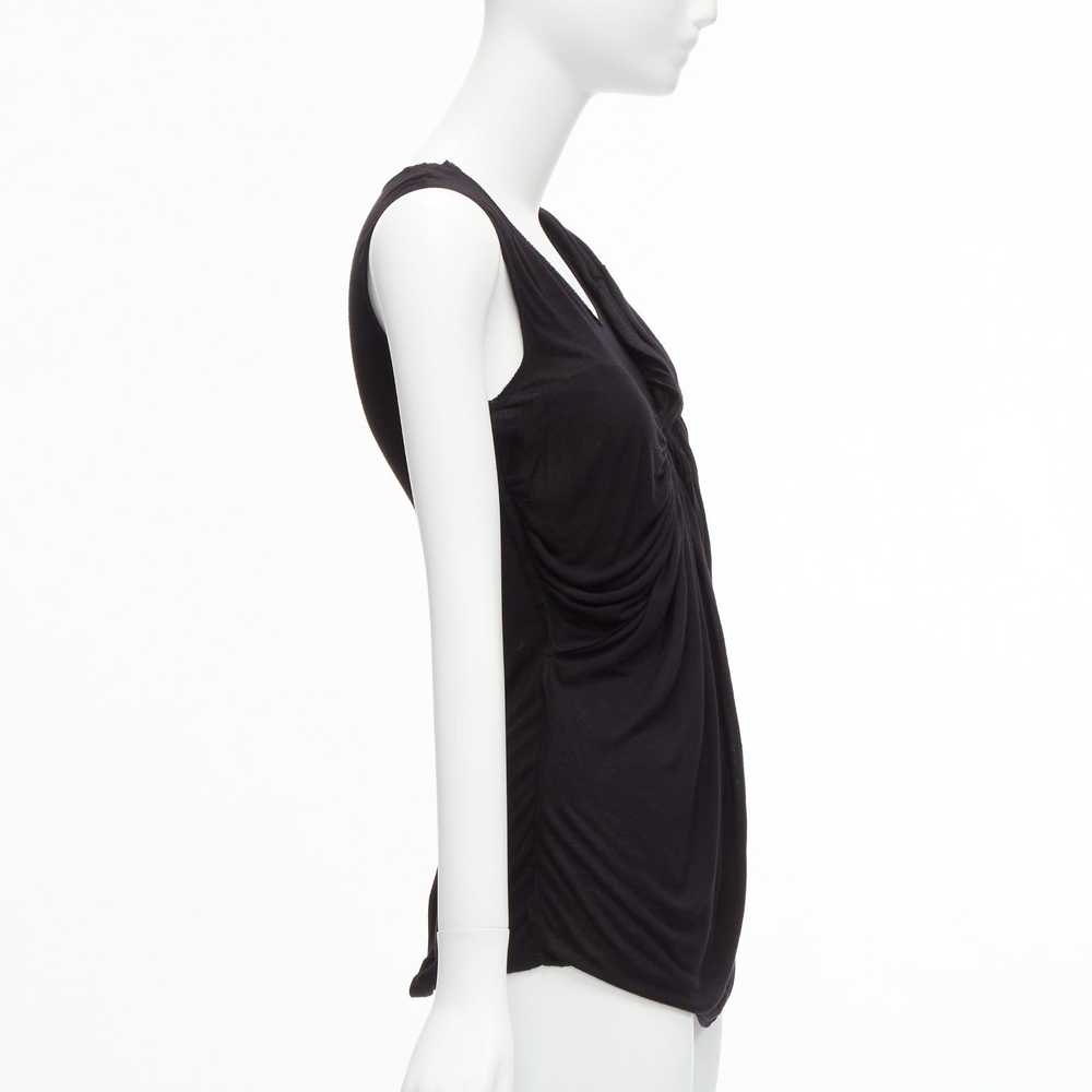 Lanvin LANVIN black asymmetric draped bust scoop … - image 4