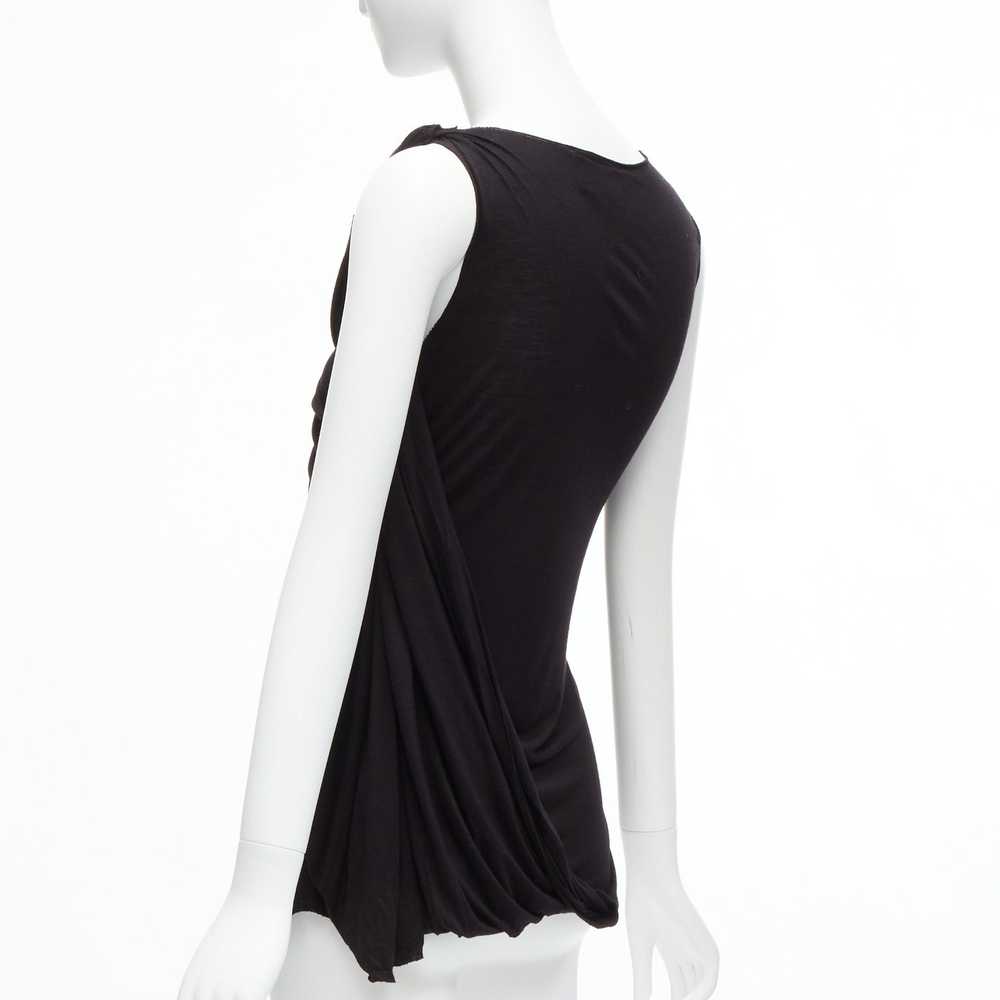 Lanvin LANVIN black asymmetric draped bust scoop … - image 5