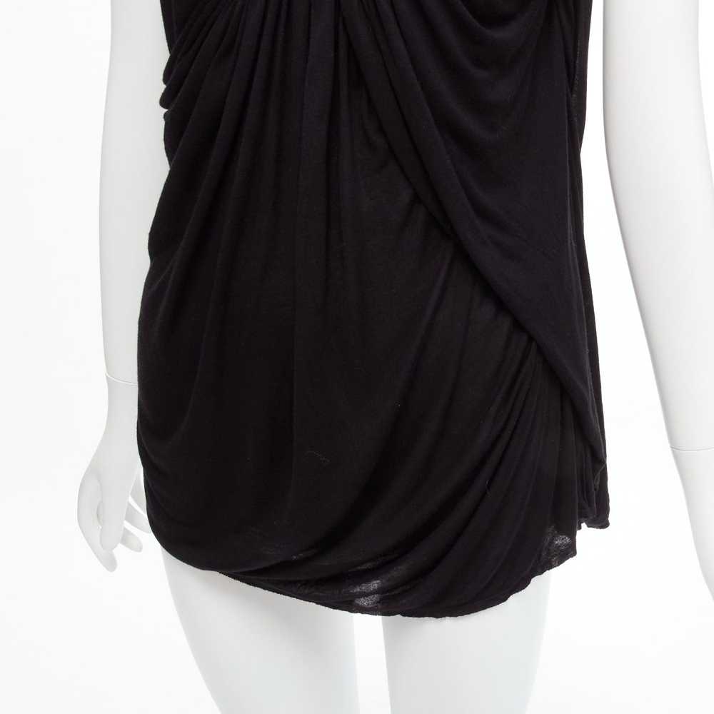 Lanvin LANVIN black asymmetric draped bust scoop … - image 6